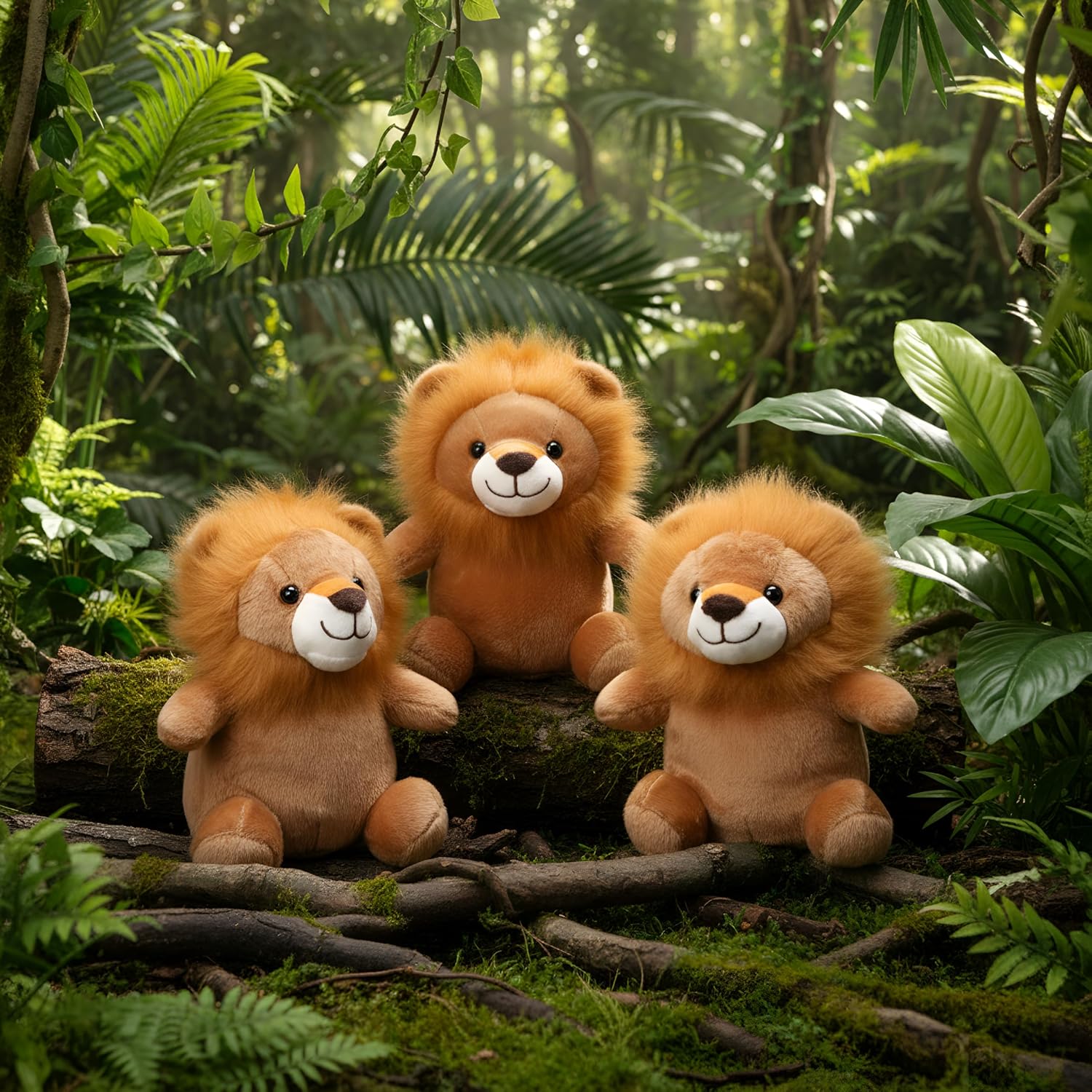Arrowbash 8 Pcs 9 Inches Lions Stuffed Animal Bulk Lion Party Favor Lion Plush Toys for Boys Girls Birthday Party Favor Savanna Forest Parties Decorations