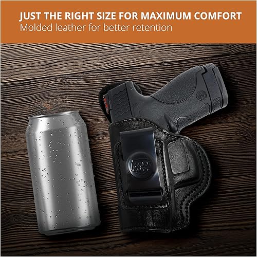 Miniatura 4 de PH - Funda de cuero genuino para pistola S&W Shield, funda táctica de cuero Iwb, funda de piel oculta de cuero, cómoda apéndice de transporte