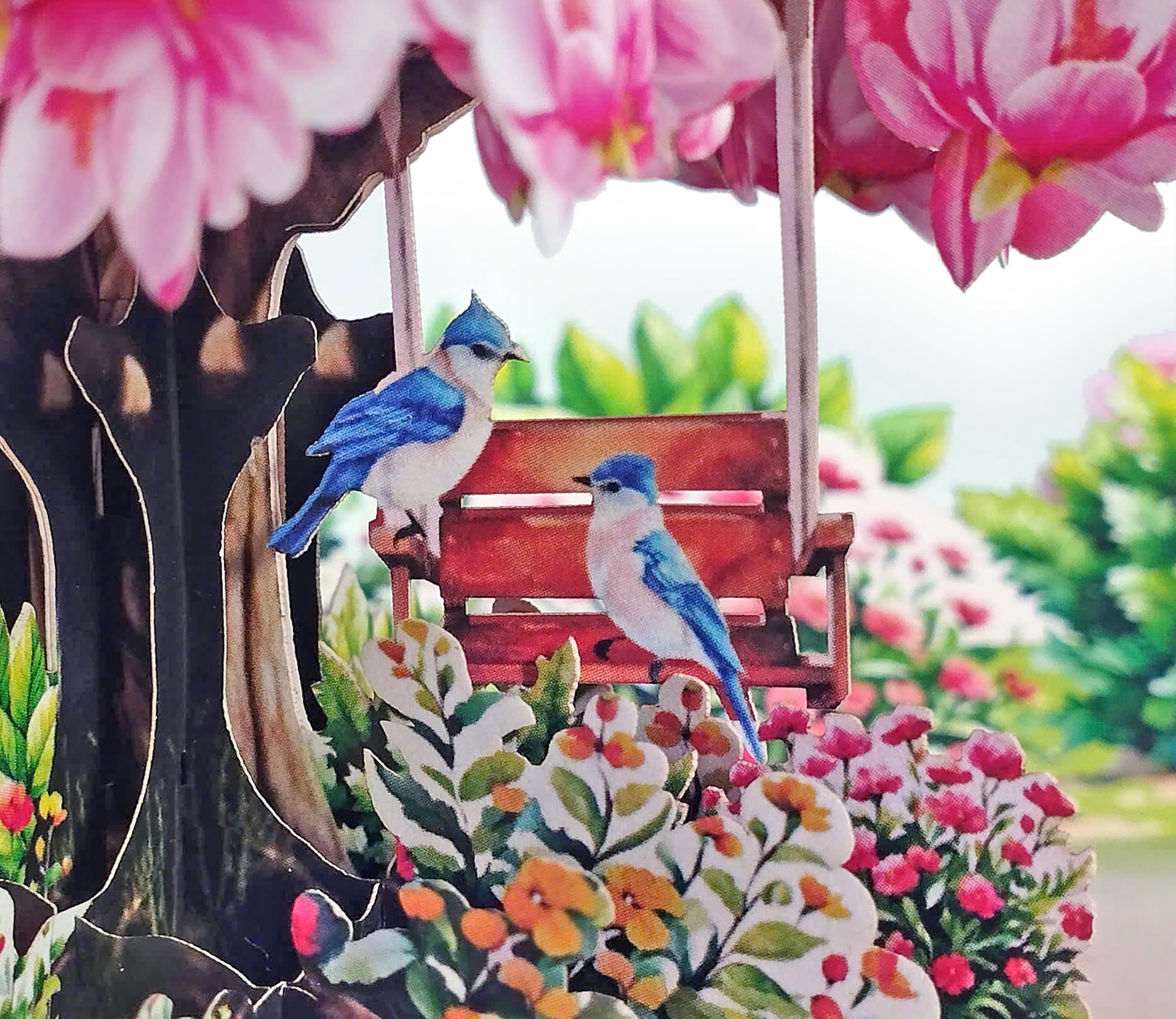 CUTPOPUP Magnolia with Blue Jay Couple Pop Up Anniversary Cards, Wedding Anniversary Card, 3D Valentines Day - Image 3