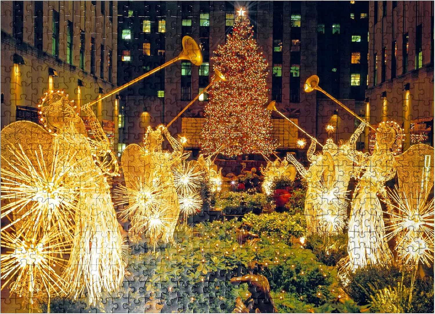 MyPuzzle Rockefeller Center At Christmas Time, New York City, New York, USA - Premium 1000 Piece Jigsaw Puzzle for Adults