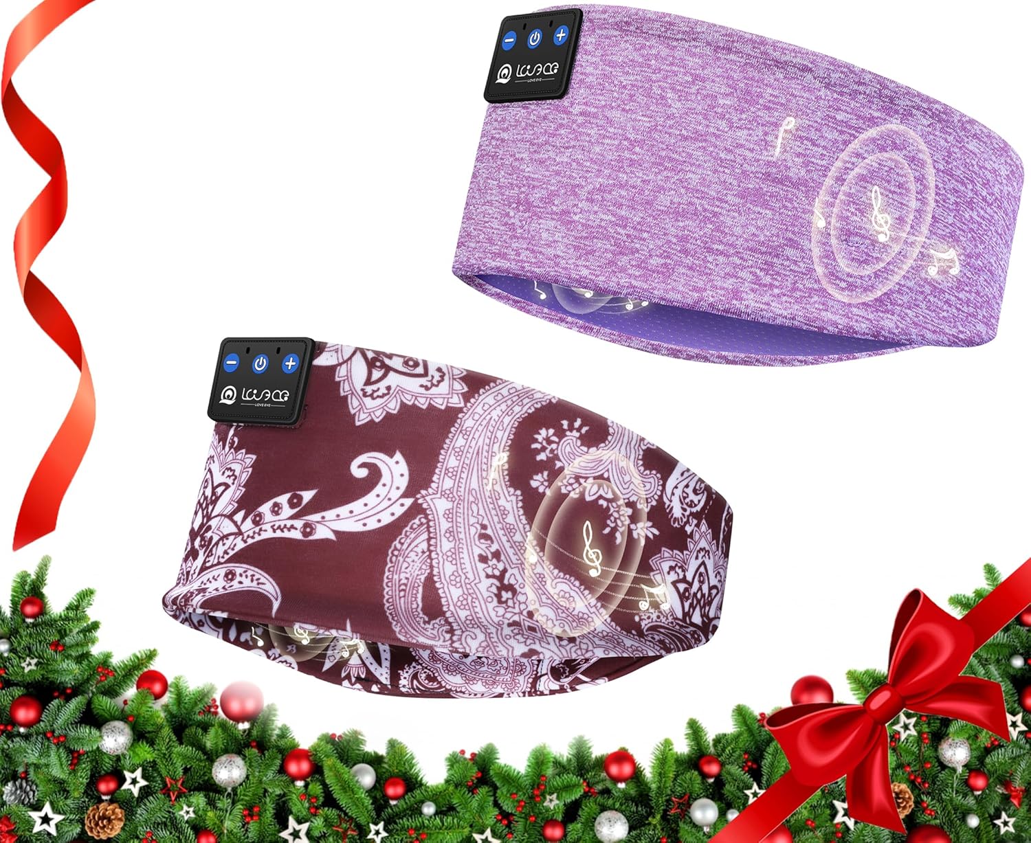 LOVE EYE Sleep Headphones Wireless Headband Headphones Bluetooth 5.4 for Side Sleeper Bluetooth Headband Earphones for Sports for tech Gadgets Gifts