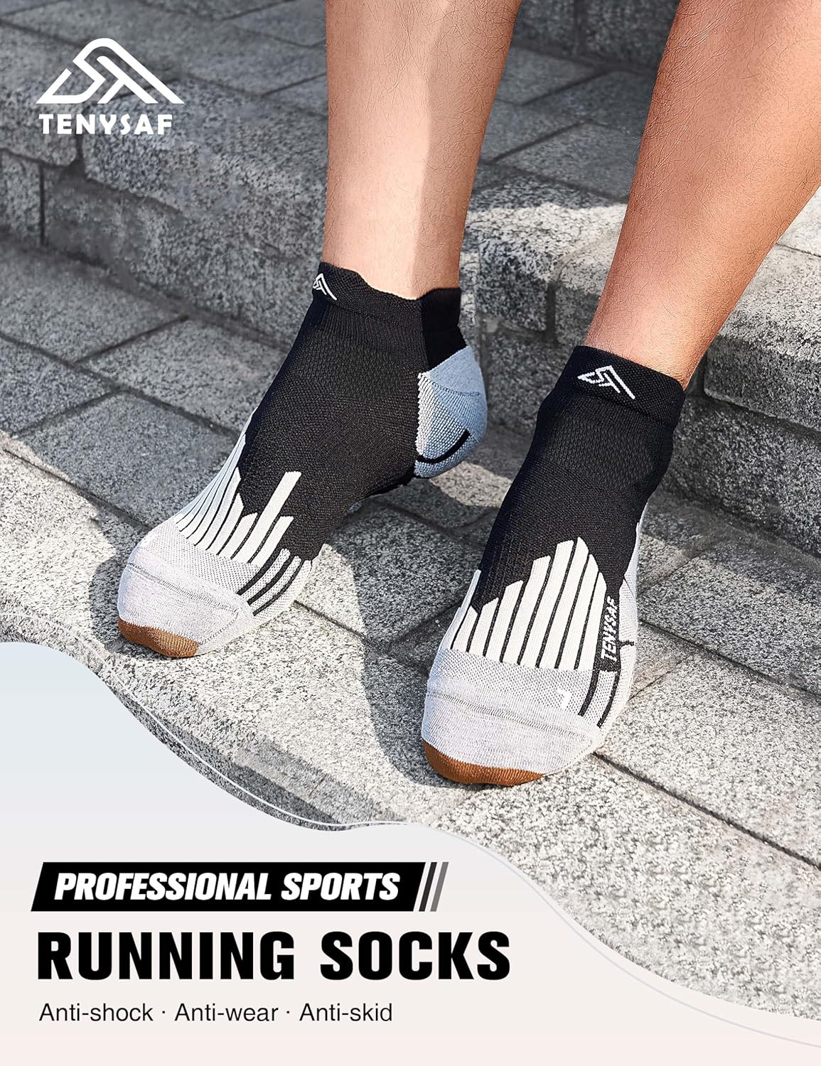 Compression Running Socks for Runners: Low Cut Ankle Socks Anti-Blister Athletic Socks for Hiking Golf Work - Image 2