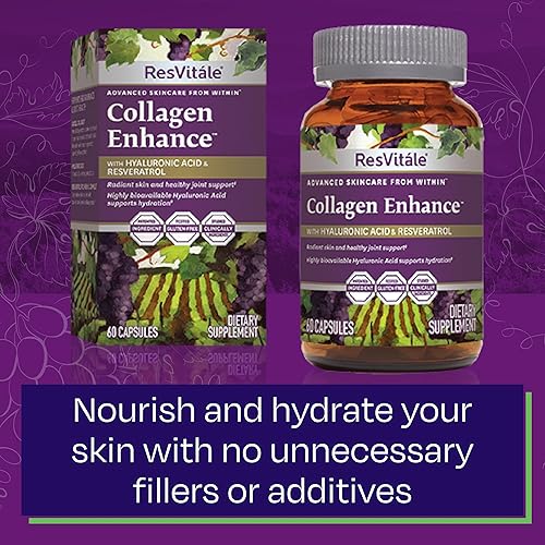 Miniatura 5 de ResVitále Collagen Enhance - Suplemento de belleza con ácido hialurónico y resveratrol - 60 cápsulas
