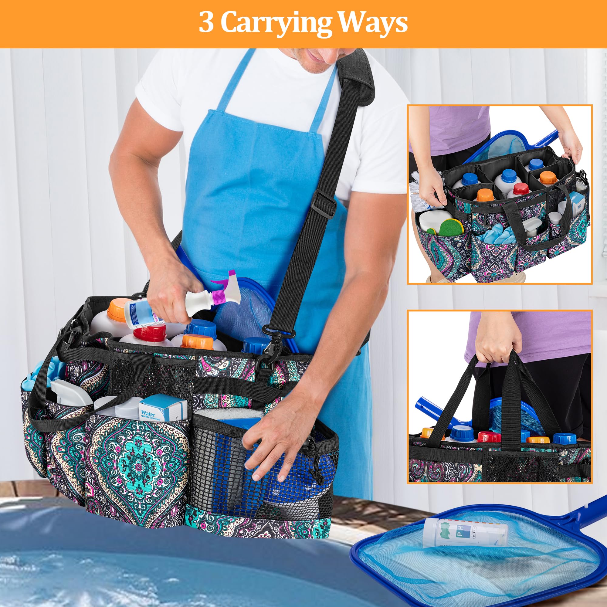 LoDrid Hot Tub Chemical Storage Bag, Pool Chemical Organizer