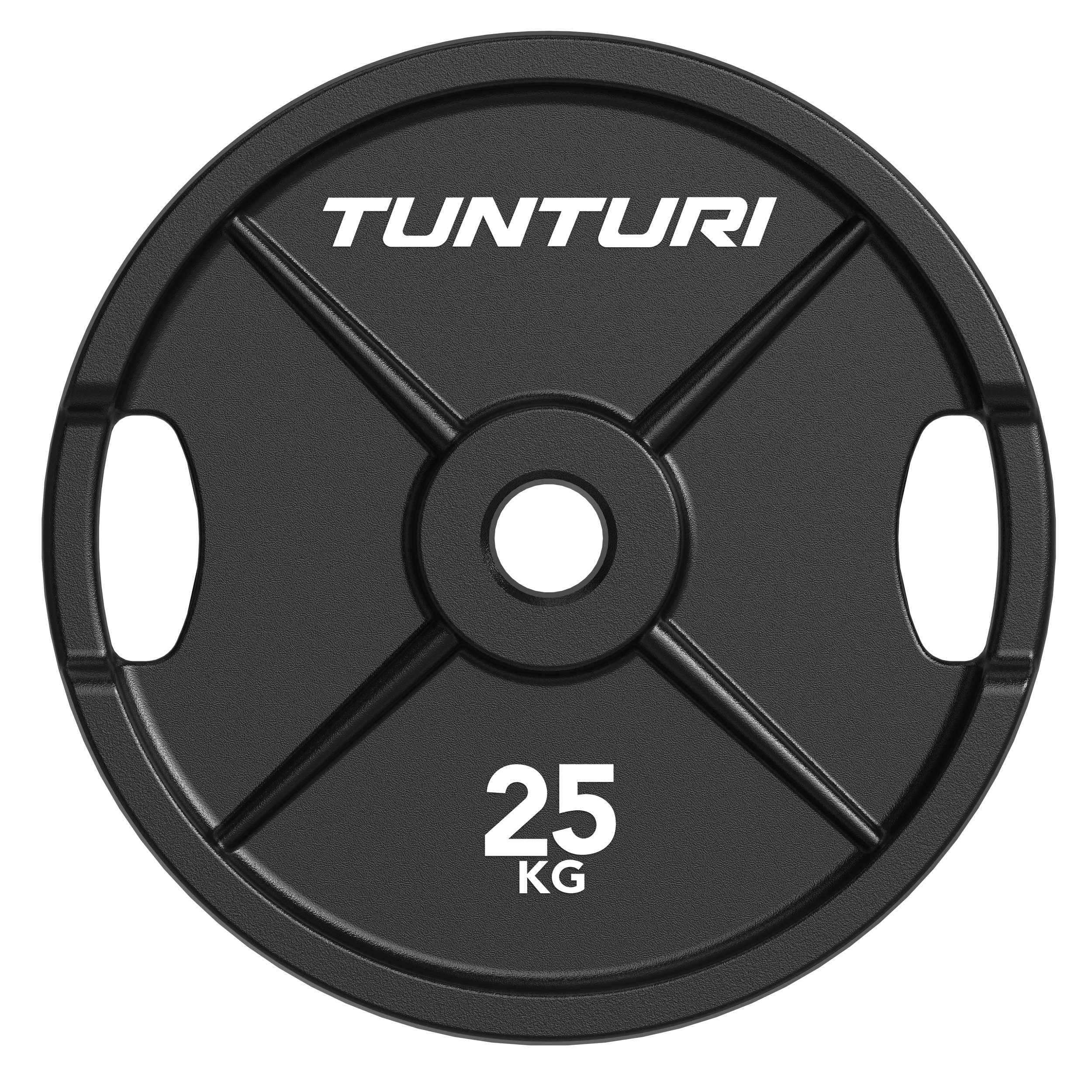 Tunturi Disco de pesas de hierro fundido Platinum – Placa parachoques – 25 kg