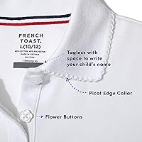 Vista 4 de French Toast - Camisa de uniforme escolar de manga corta con cuello picot para niña (estándar y plus)