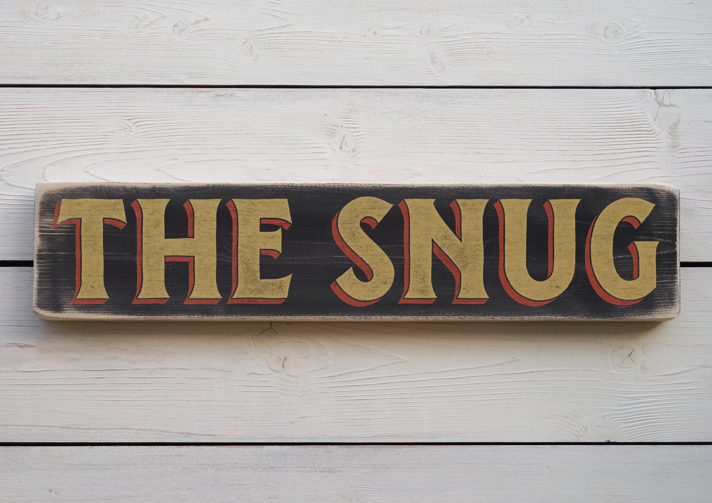 Szhmz Colour-346 The Snug Vintage Style Metalen Sign. Handmade Retro Home Gift Metalen Signs With Sayings 4X16 Inch