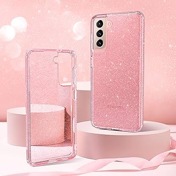 Galaxy S21 5G ピンク ケースと保護ガラス付き Amazon.com: ULAK Galaxy S21 Case, Clear Glitter Case Sparkly