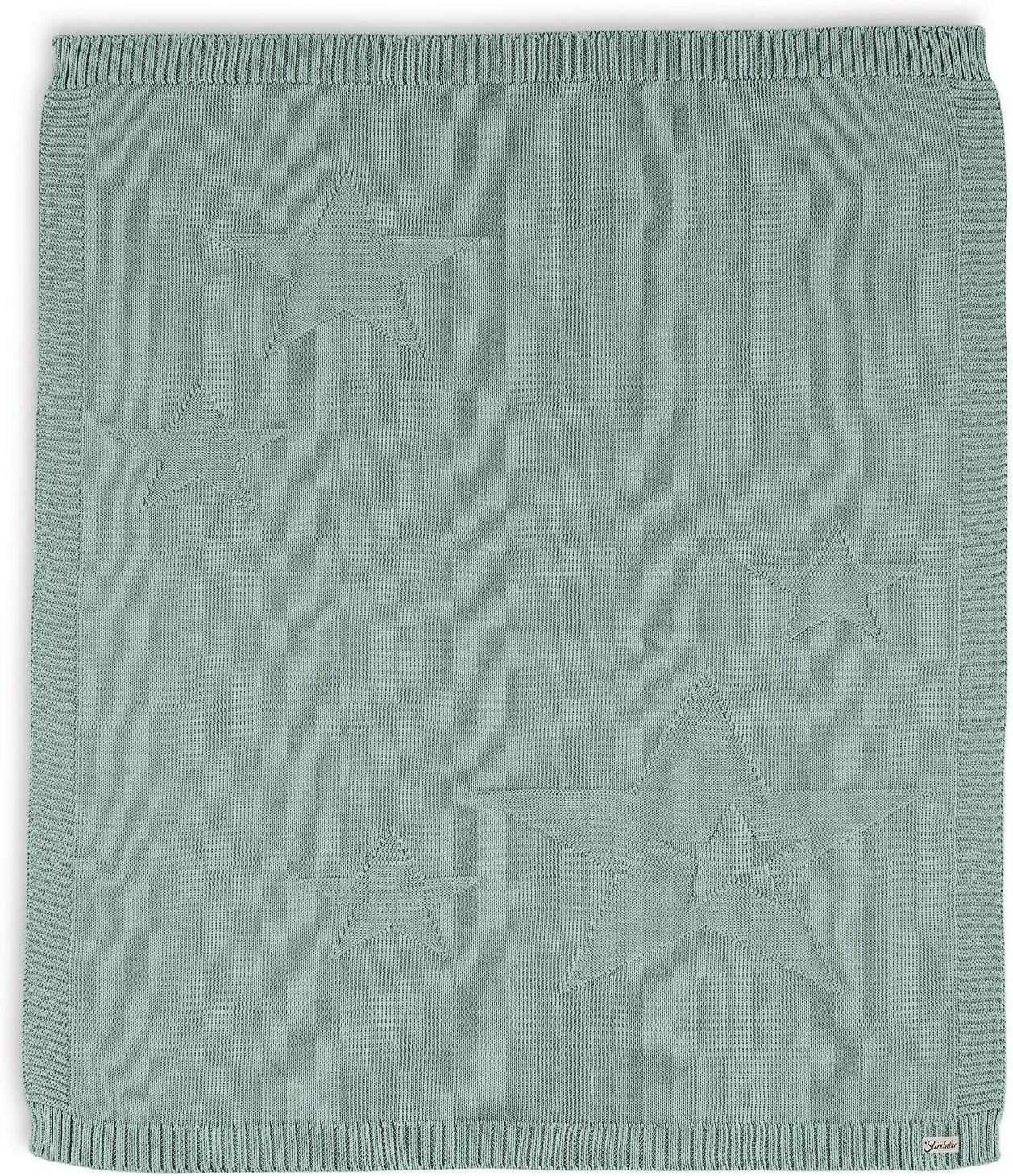 Sterntaler Knitted cuddle blanket Baylee, Age: for babies from birth or older 75 x 90 cm, Green, Baby - Image 3