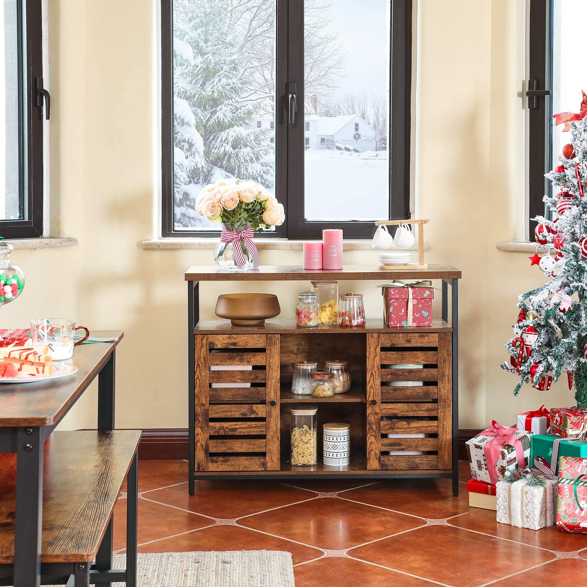 VASAGLE Storage Sideboard, Buffet Table, Kitchen Freestanding