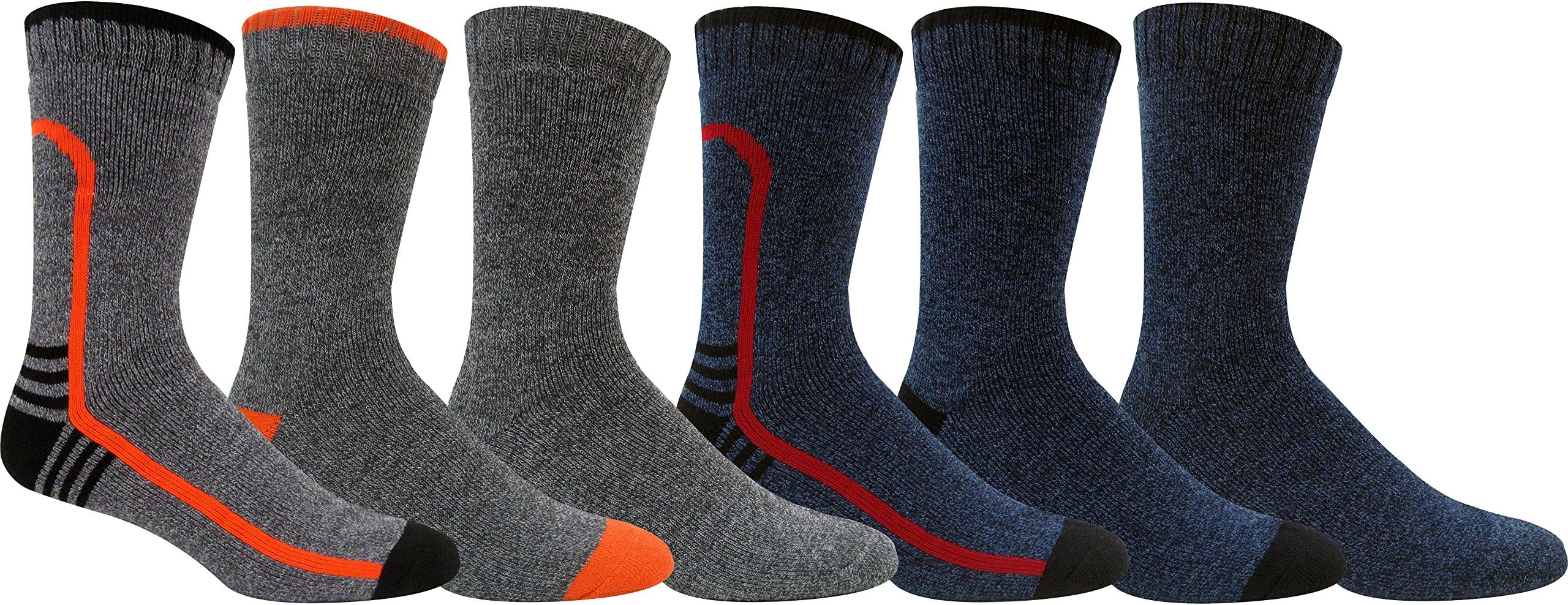 Grey Wolf Men’s Heavyweight Thermal Comfort Hiker Crew Length Sock Size 10-13