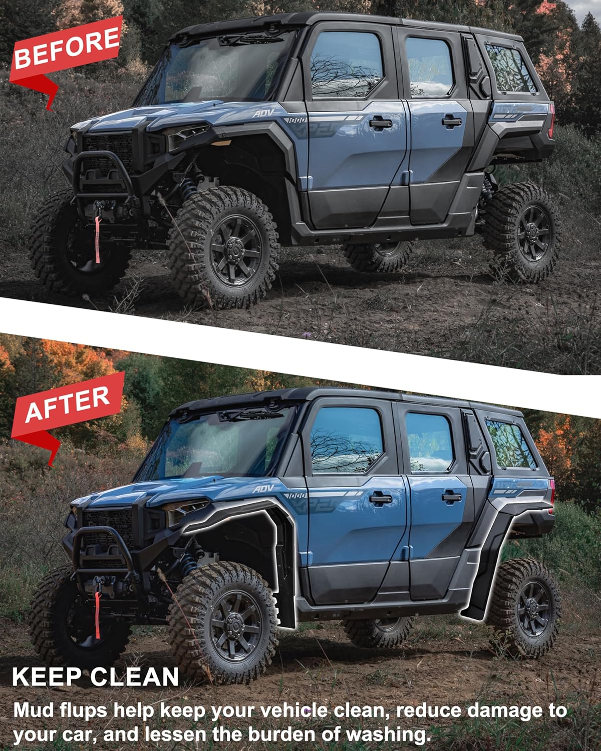 Fender Flares for Polaris Xpedition XP/XP 5/ADV/ADV 5 2024-2026 Accessories, Wide Full Coverage Front & Rear Fender Flares Mud Flaps Mud Guards Replace #2890638