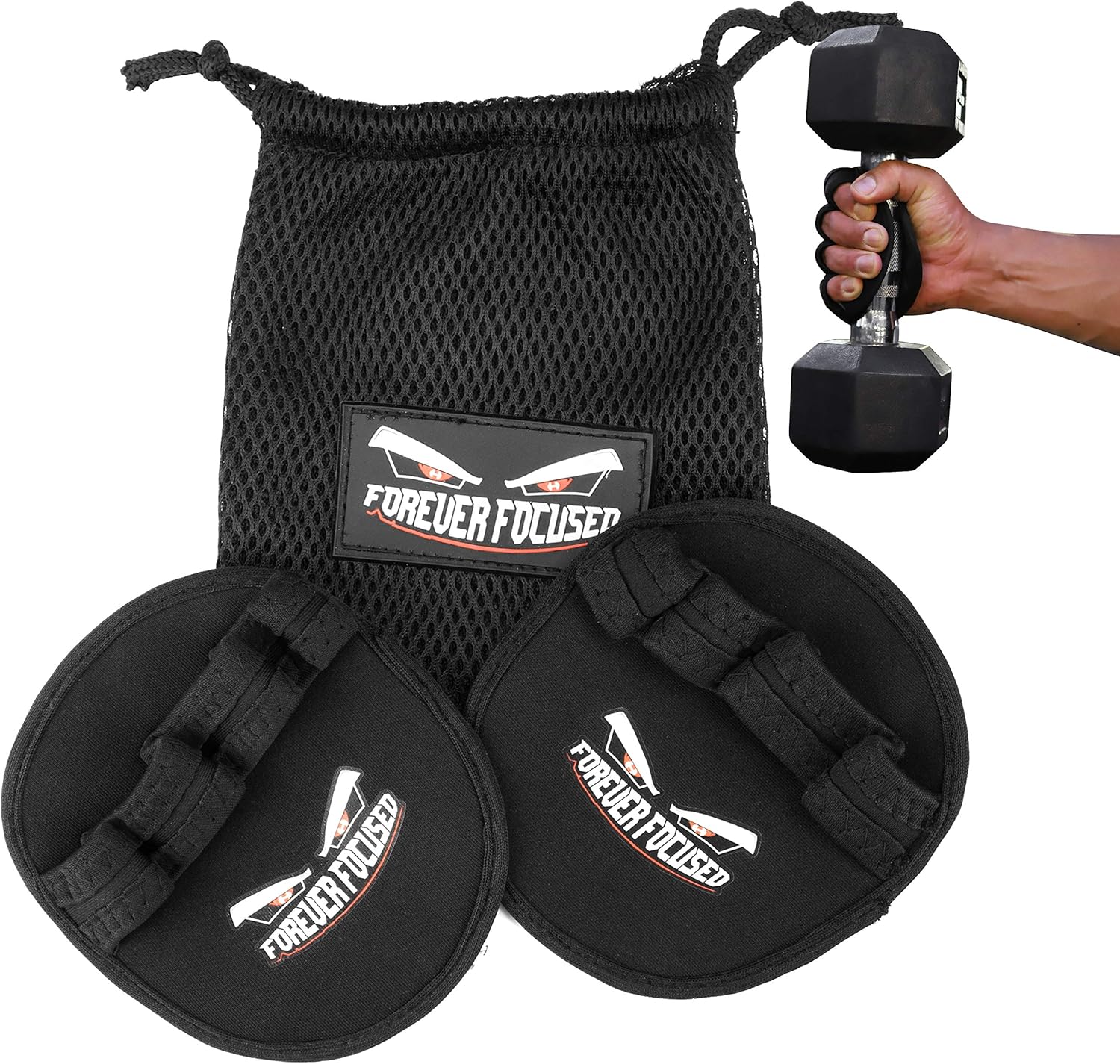 FOREVER FOCUSED® Premium Gym Grip Pads Bodybuilding Grip Pads, Hand