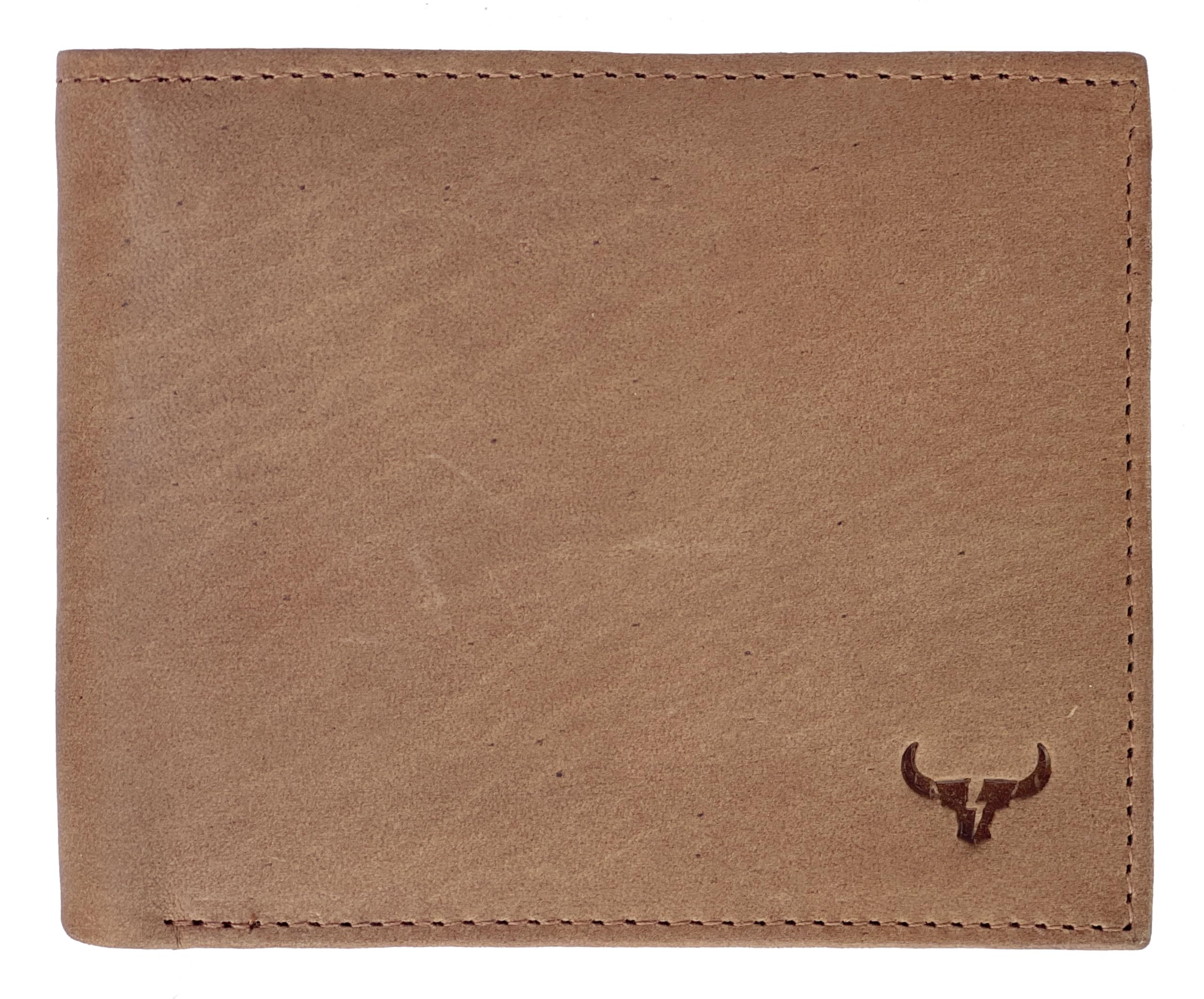 Leather Slim Bifold Credit Card-ID Billfold RFID Protected Mens Wallet (Hunter Tan)