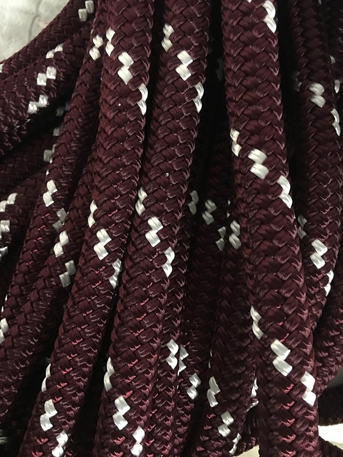 Yacht Braid Polyester Rope 9/16 inch, Burgundy