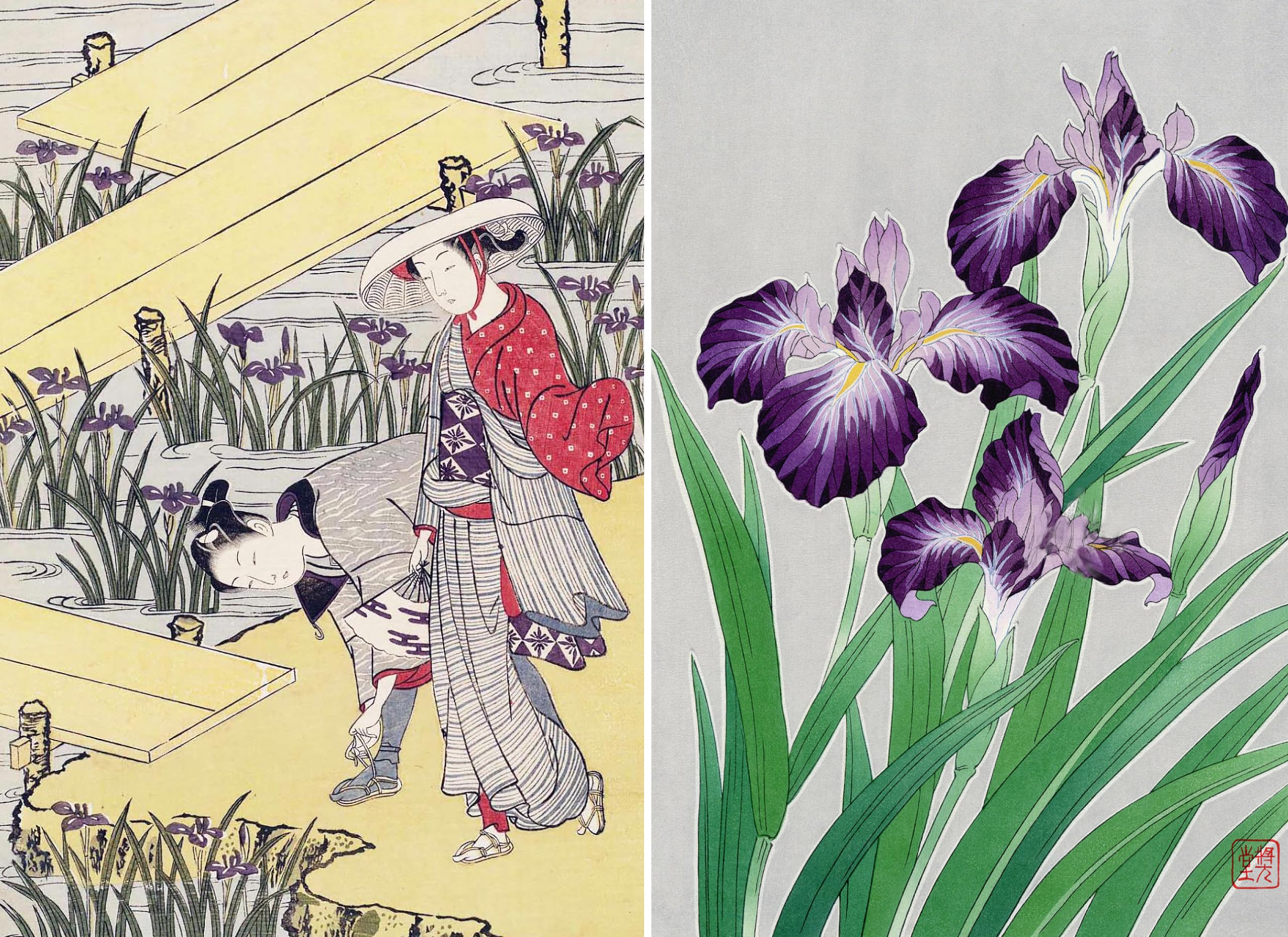Roses, pivoines et iris par les grands maitres de l'estampe japonaise (coffret)