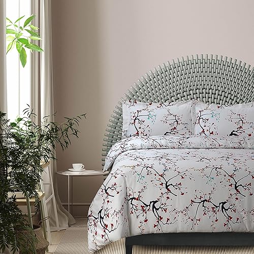 Miniatura 8 de Tribeca Living Ayana - Juego de edredón floral de franela de 170 GSM, tamaño Queen, color gris