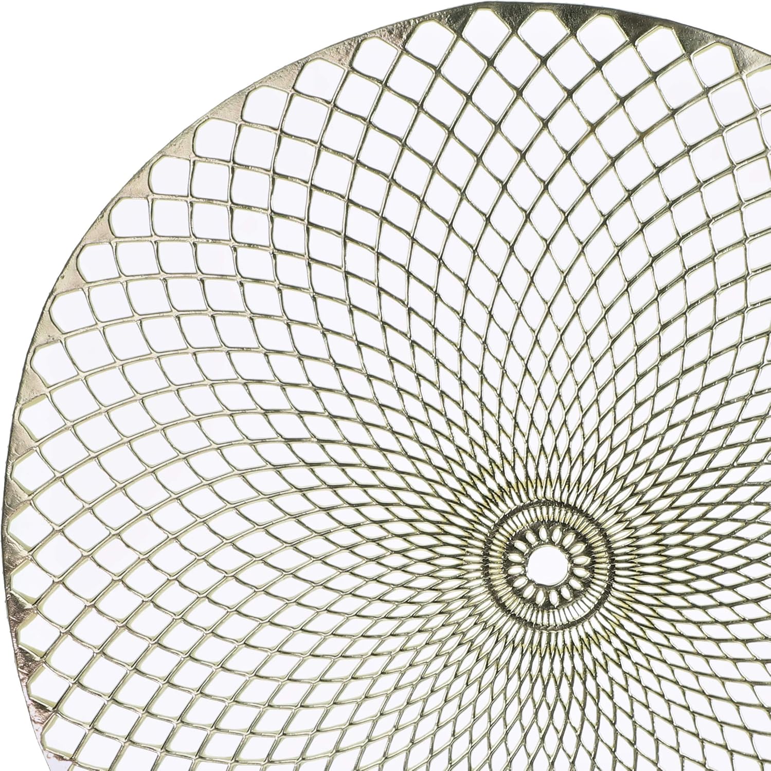 Occasions 120 Pieces Pack Pressed Vinyl Metallic Placemats/Wedding Accent Centerpiece Placemat (Eclipse Gold)