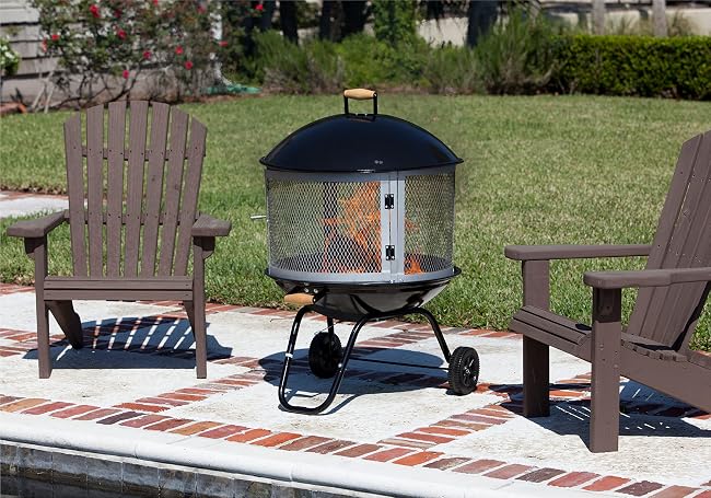Mobile Patio Wooden Rolling Bonfire Fireplace