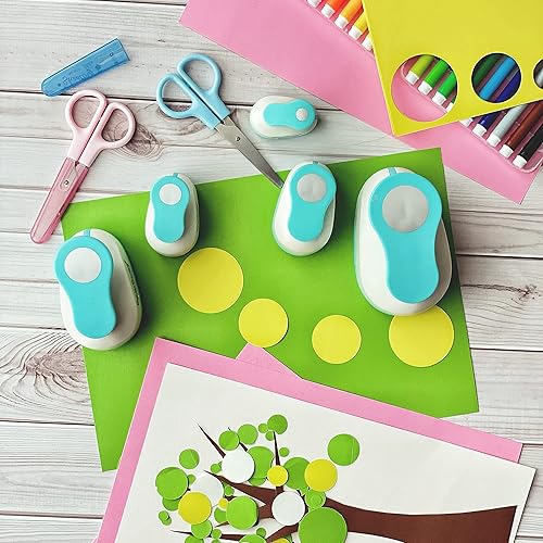 Miniatura 6 de BearBoss 5 Circle Paper Punch, Handmade Scrapbook Paper Puncher, Different Size of Scrapbooking Punches Crafting Designs for Office Supplies, Card