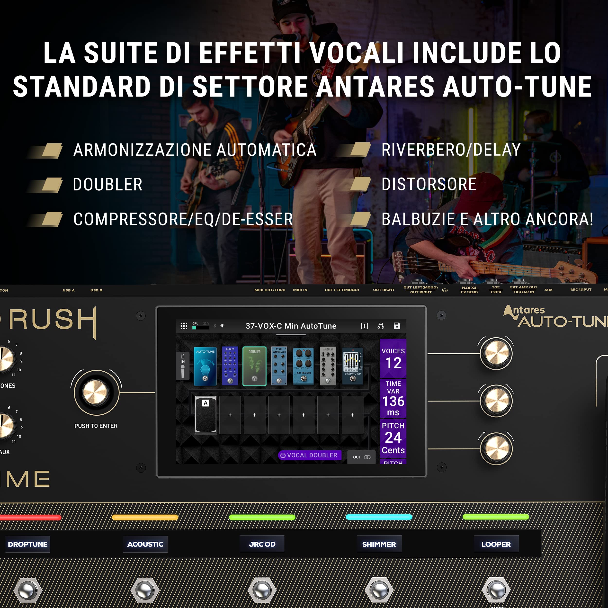 HeadRush Prime - Pedaliera Multieffetto per Chitarra e Voce, Processore con Amp Cloner, Antares Auto-tune, WiFi, Touchscreen, Looper e Bluetooth