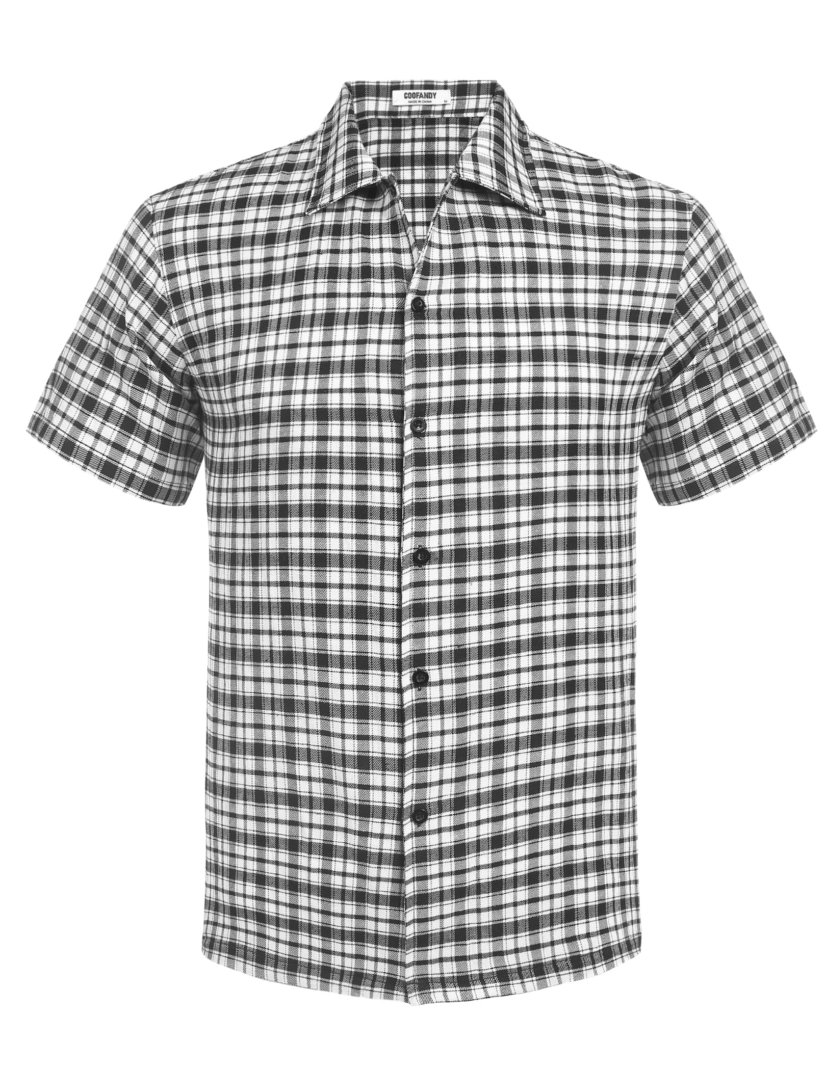 COOFANDY Camisas de Manga Corta Camisa a Cuadros para Hombre Camisa de Franela de Corte Regular Camisas Informales Camisas a Cuadros Camisas de algodón Camisa Oktoberfest