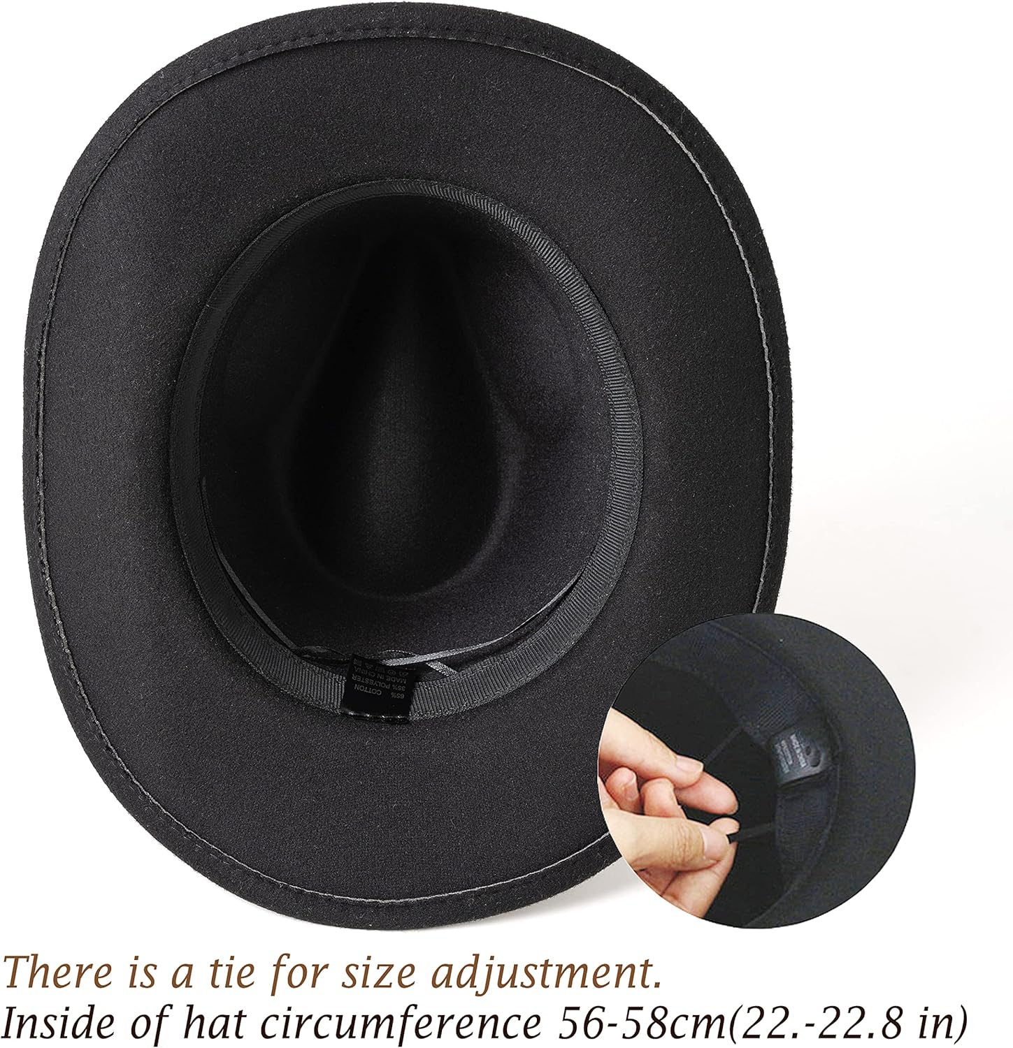 HUDANHUWEI Western Cowboy Hat Wide Brim Outdoor Fedora Hat A Black at  Men’s Clothing store