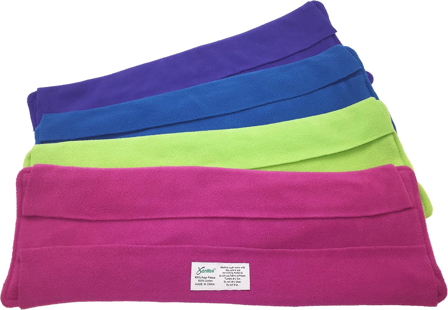 Wet Mop Pads for Sweeper - 2 Sided Fleece & Terry Cloth - Washable Reusable by Xanitize (4-Pack) (X-Large, Purple, Blue, Green, Pink)