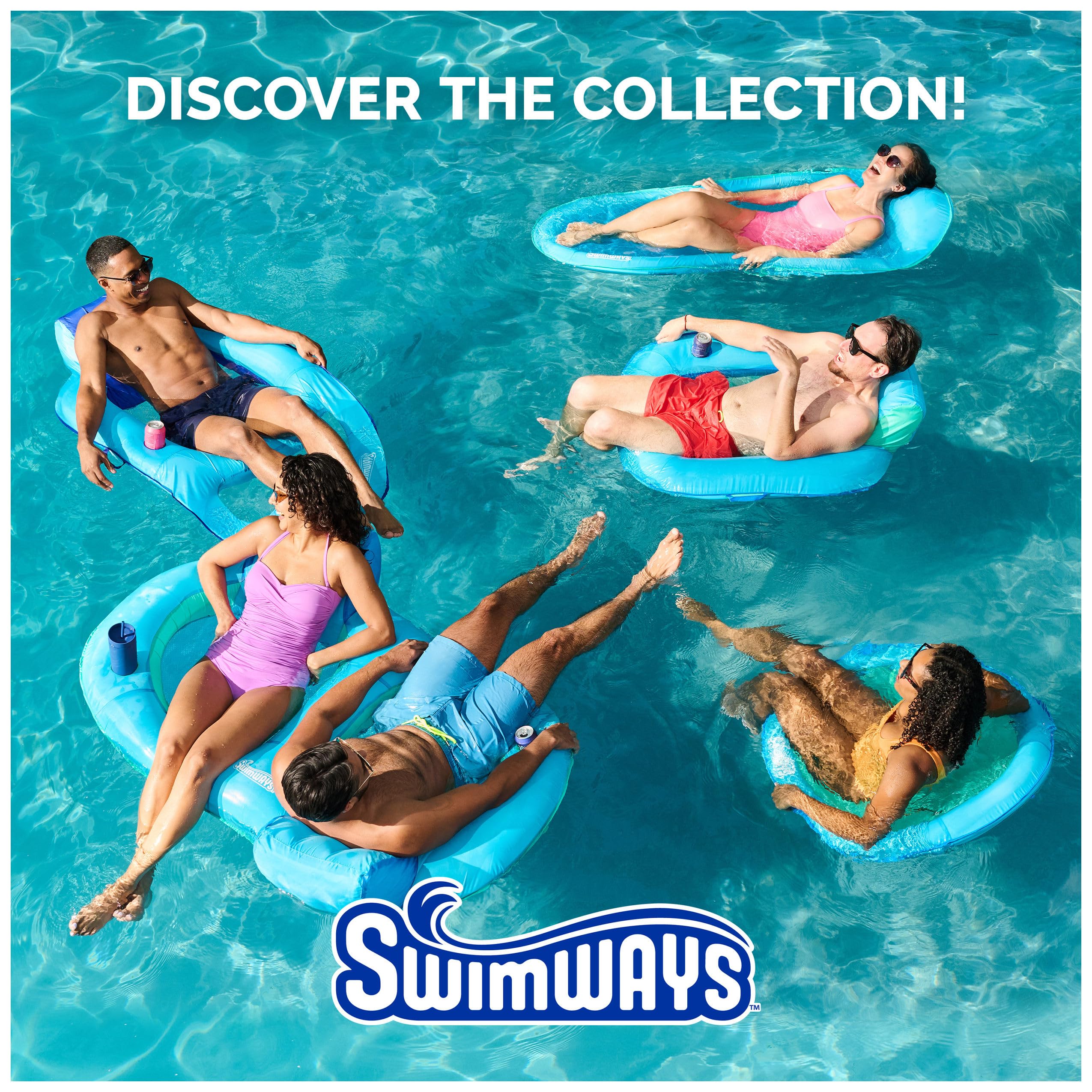 SwimWays Spring Float Papasan Chaise Longue Gonflable avec Valve Hyper-Plate