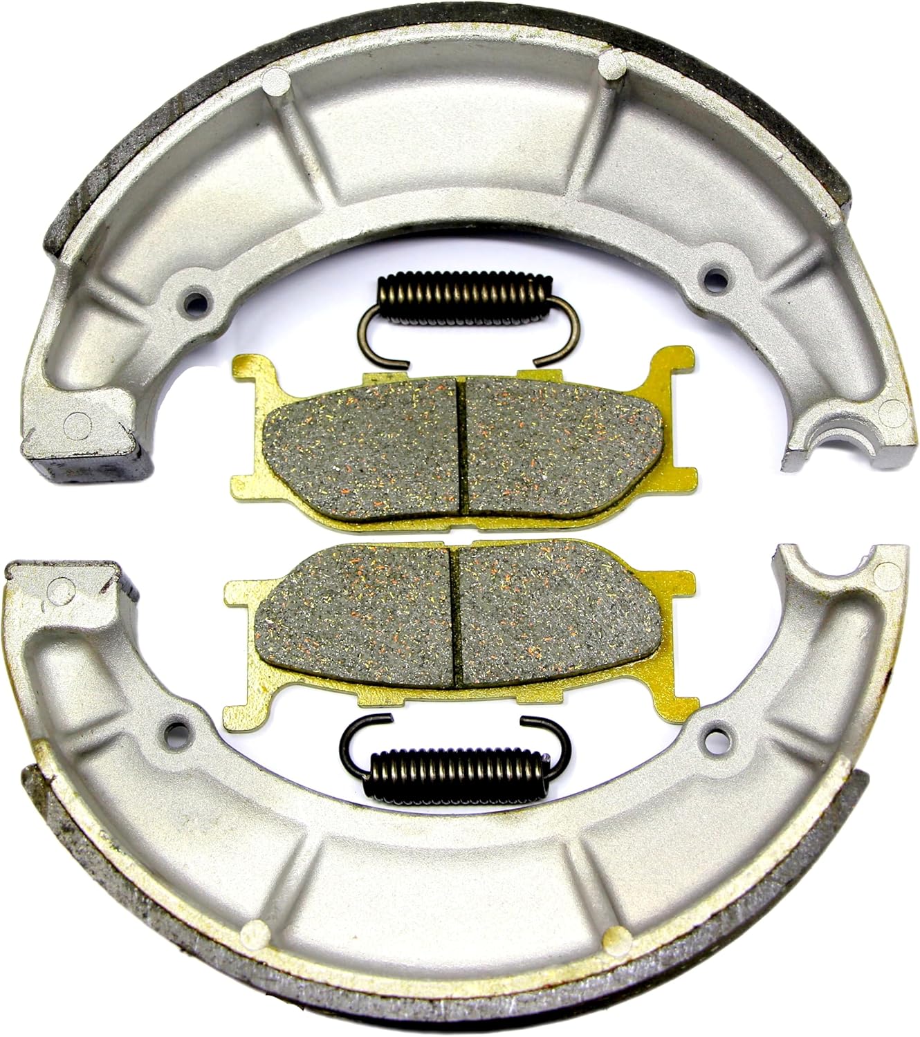Front Brake Pads Rear Shoes for Yamaha V Star 650 XVS650A Classic 1998 1999 2000 2001 2002 2003 2004 2005 2006 2007 2008 2009 2010 - XVS650AT Silverado 2003-2010 XVS 650 A AT Brakes FA179 515 MC0217