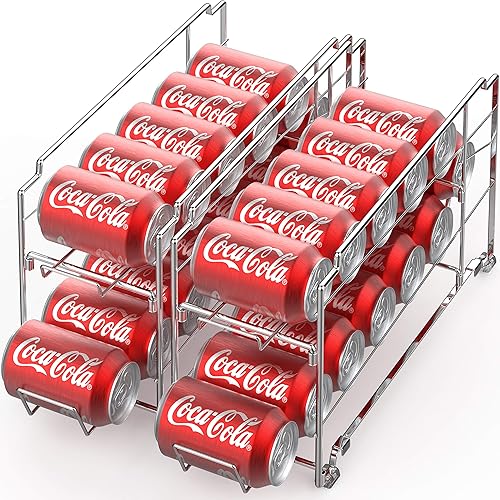 Miniatura 8 de Estante dispensador de latas de bebidas, de carga frontal, Bronce bronce,Cromado,Blanco,plateado,https://www.amazon.com/dp/undefined