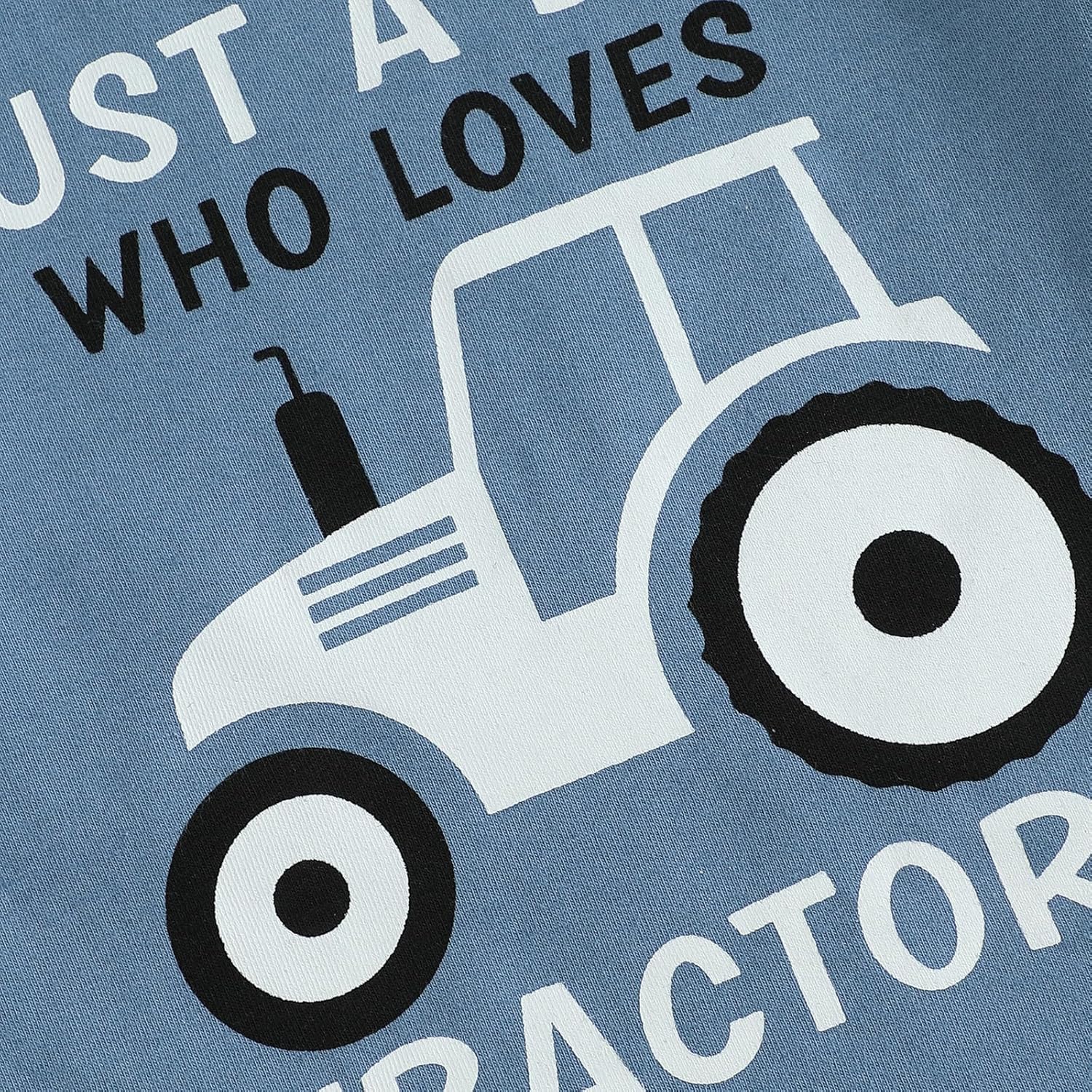 WZTYYDS Toddler Baby Boy Summer Clothes Tractor Letter Print Short Sleeve T-shirt Tops Casual Shorts 2 Piece Outfit - Image 5