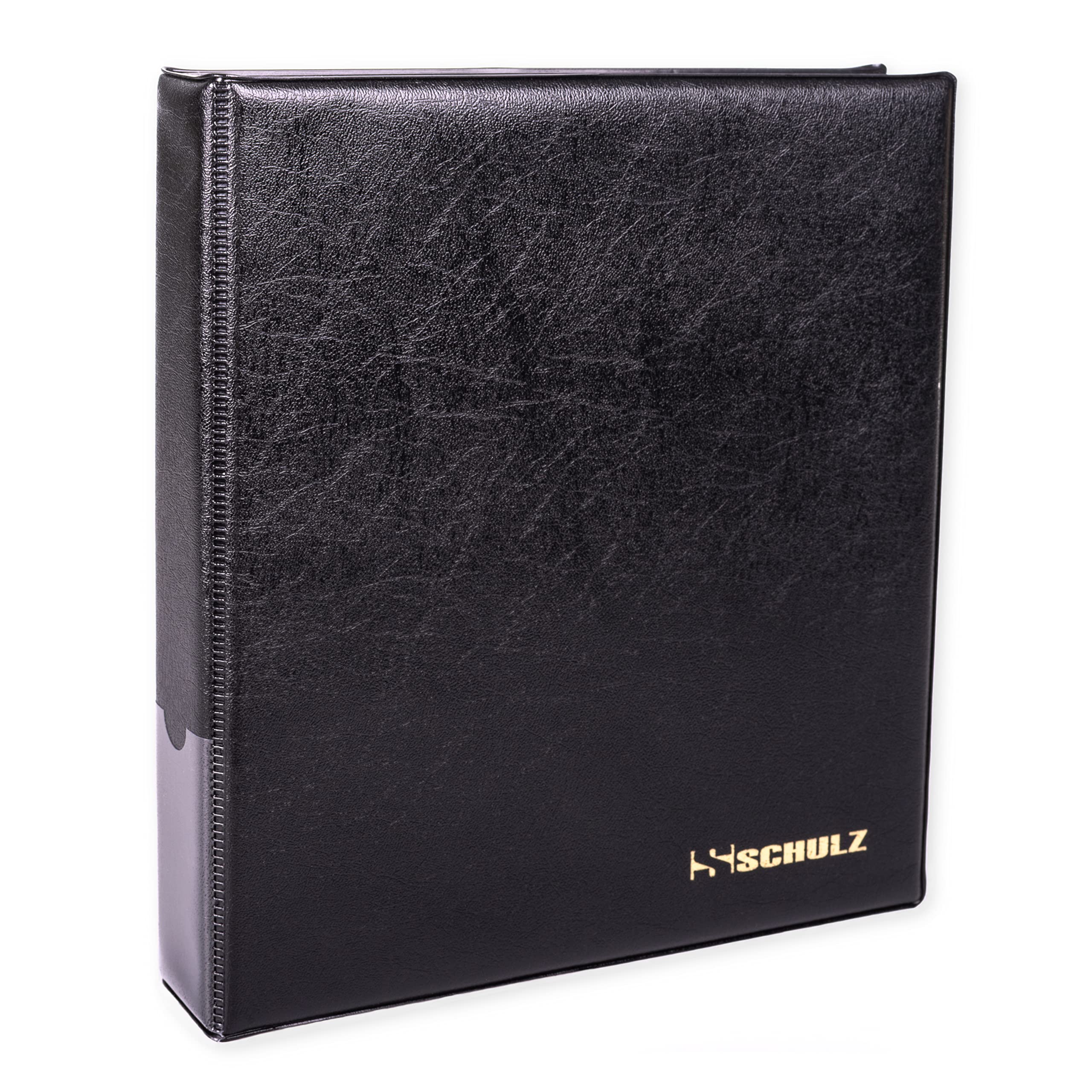 Coin Collection Album For 120 Coins – £5, Crown - Collecting Holder - Storage Binder - Money Book To Protect and Store Coins - SCHULZ Coin Album in Black.
