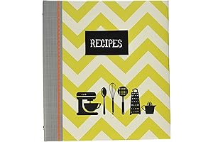 Cr Gibson Green Striped Recipe Binder, 9" x 9.5", 20 Pages