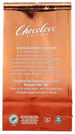 Chocolove Dark Chocolate Marzipan Tree Shaped Bites, 7.05 OZ