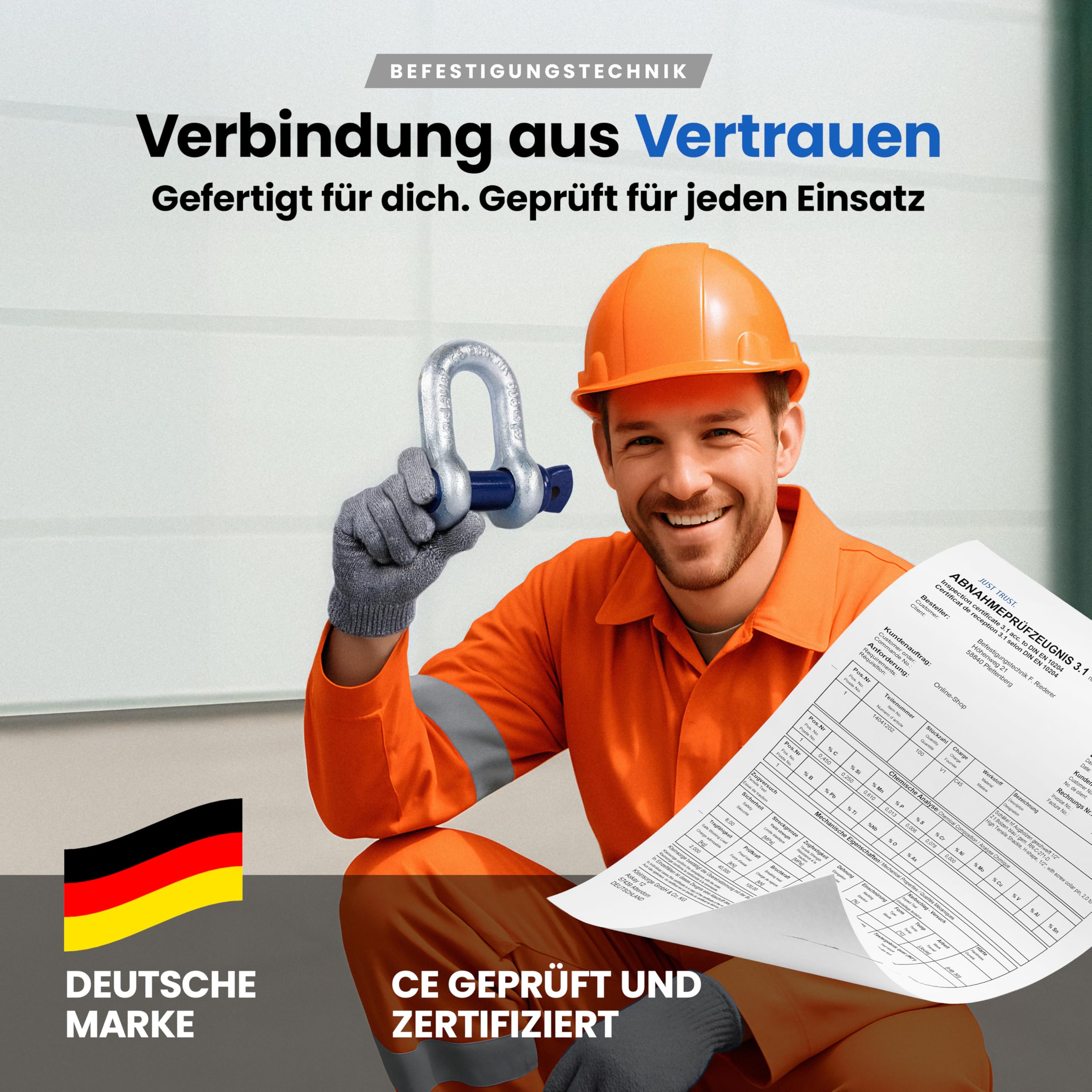 Schäkel gerade mit Augbolzen – 3,25t Tragkraft – 2 Stück – Stahl feuerverzinkt, korrosionsbeständig – Bolzen Ø 19mm – zertifiziert & hochbelastbar – Größe & Menge wählbar – 0,33t bis 25t (3,25t,2x)