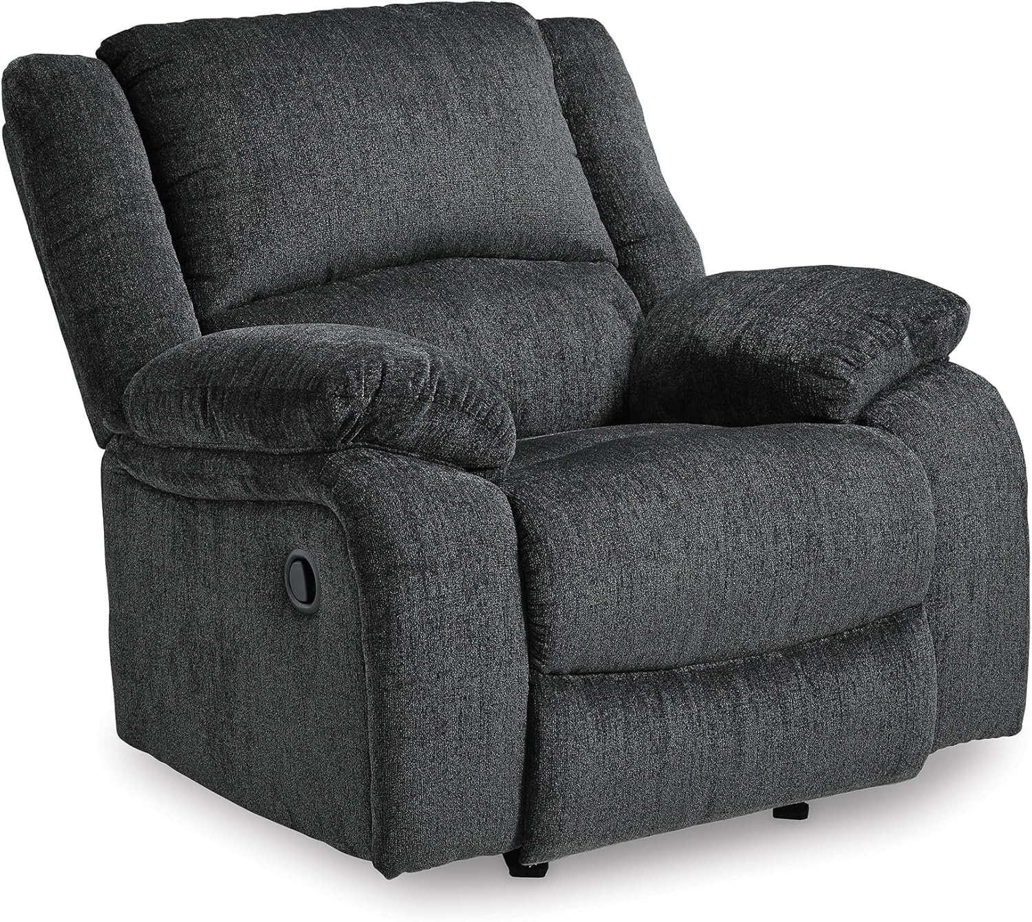 Signature Design by Ashley Draycoll Plush Manual Pull-Tab Rocker Recliner, Dark Gray