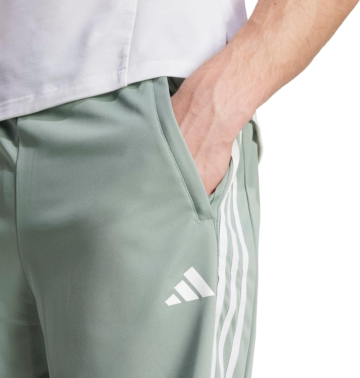 Adidas Mens Train Essentials Piqué 3-Stripes Shorts - Image 3