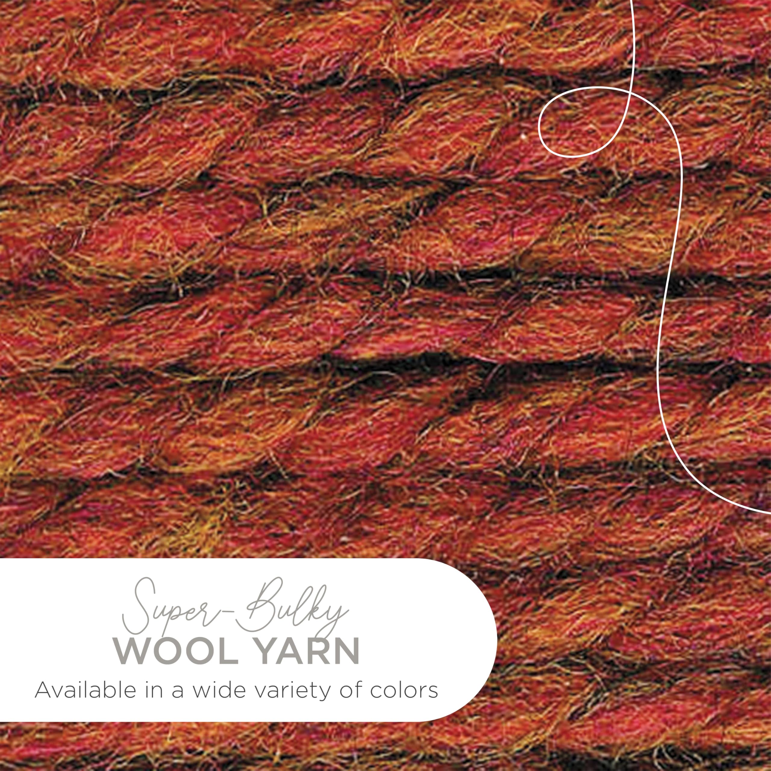 Lion Brand Yarn Wool-Ease Thick & Quick Yarn, Soft and Bulky Yarn for Knitting, Crocheting, and Crafting, 1 Skein, Spice