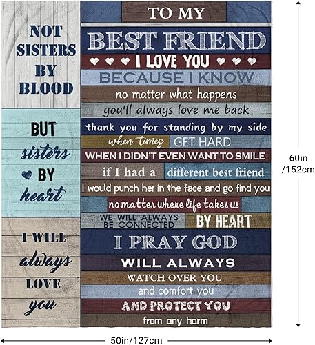 Miniatura 3 de Manta para mejores amigas para mujeres, 60 x 50 pulgadas, regalos de cumpleaños para mejores amigas, regalos de amistad para mujeres, regalos de