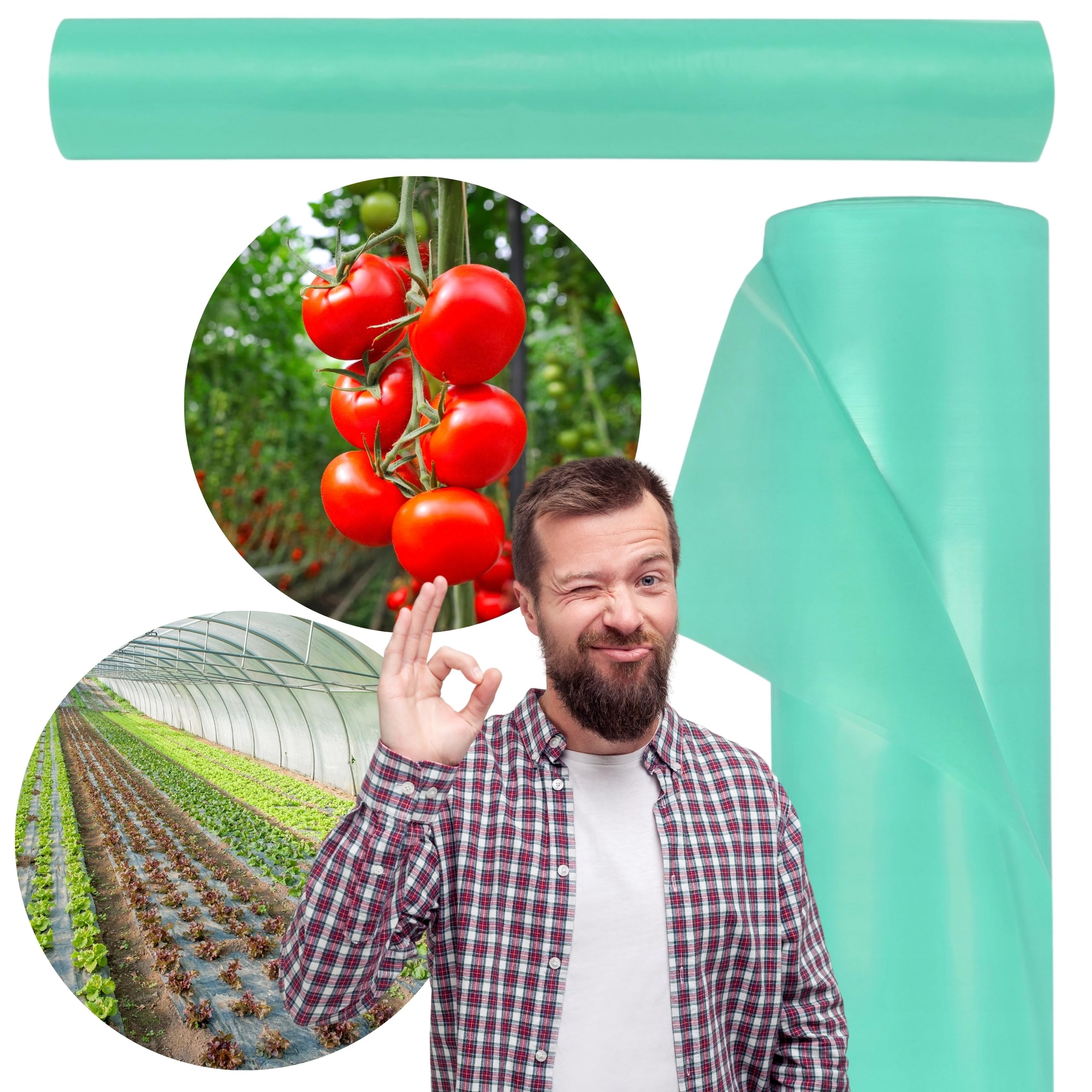 sarcia.eu Dreilagige Polyethylenfolie, geeignet für Gewächshäuser, Folie mit Staubschutz, Reißfest, Ideal für Gartenarbeiten CAMPOILA (UV4, 12 mx6 m= 72 m²)