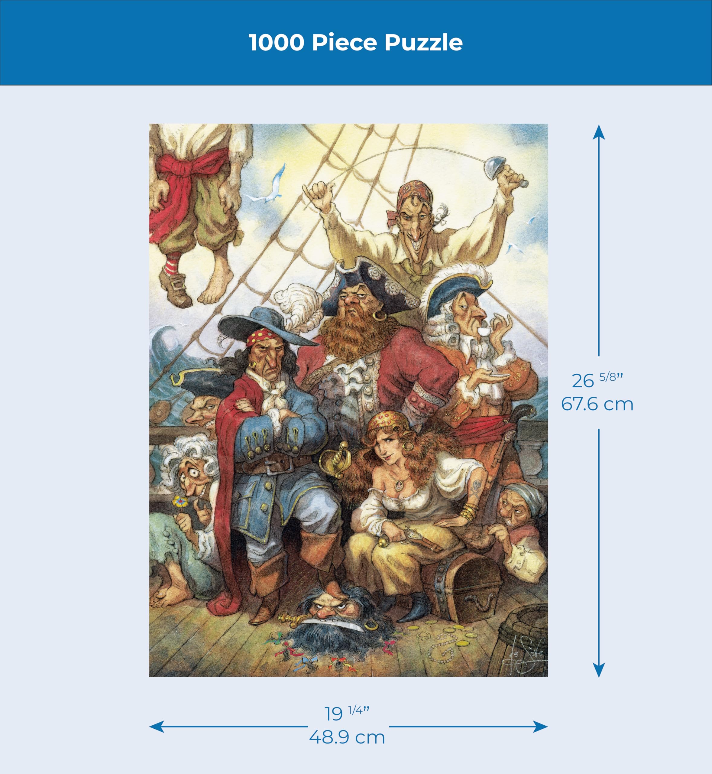 New York Puzzle Company - Peter de Sève La vie d'un pirate - Puzzle de 1000 pièces pour adultes par Peter de Sève