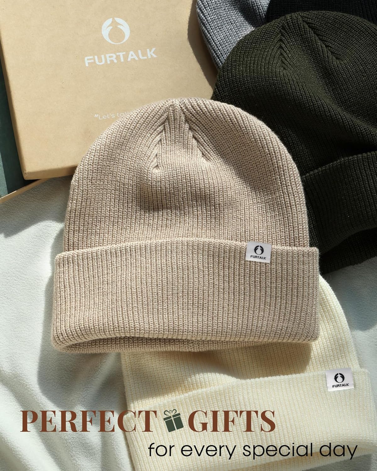 FURTALK Beanies for Women Men Winter Hats Slouchy Knitted Beanies Cuffed Skull Cap Warm Hat - Image 5