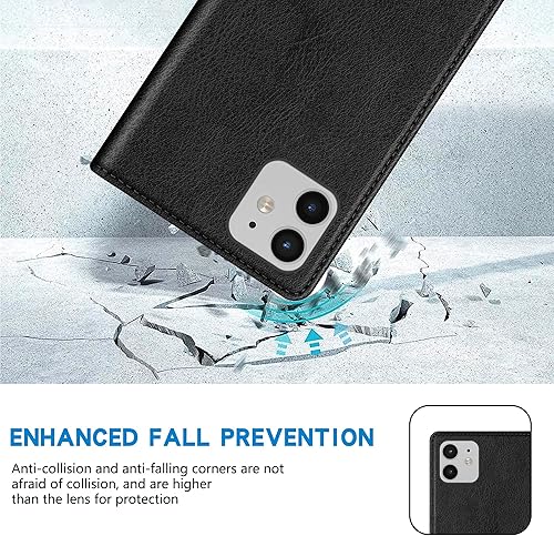 Miniatura 7 de ZZXX Funda tipo cartera para iPhone 1212 Pro con bloqueo RFID, soporte de ranura para tarjetas, funda protectora de cuero magnético fuerte plegable