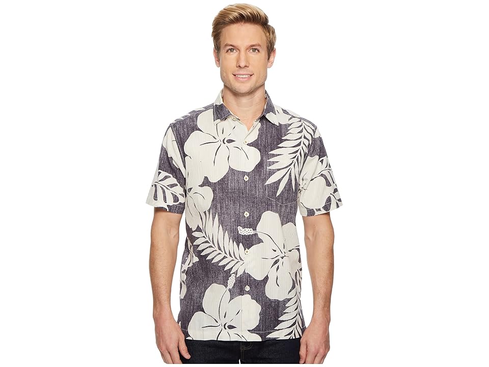 

Tommy Bahama Hialeah Hibiscus Camp Shirt (Steel Wool) Men's Clothing
