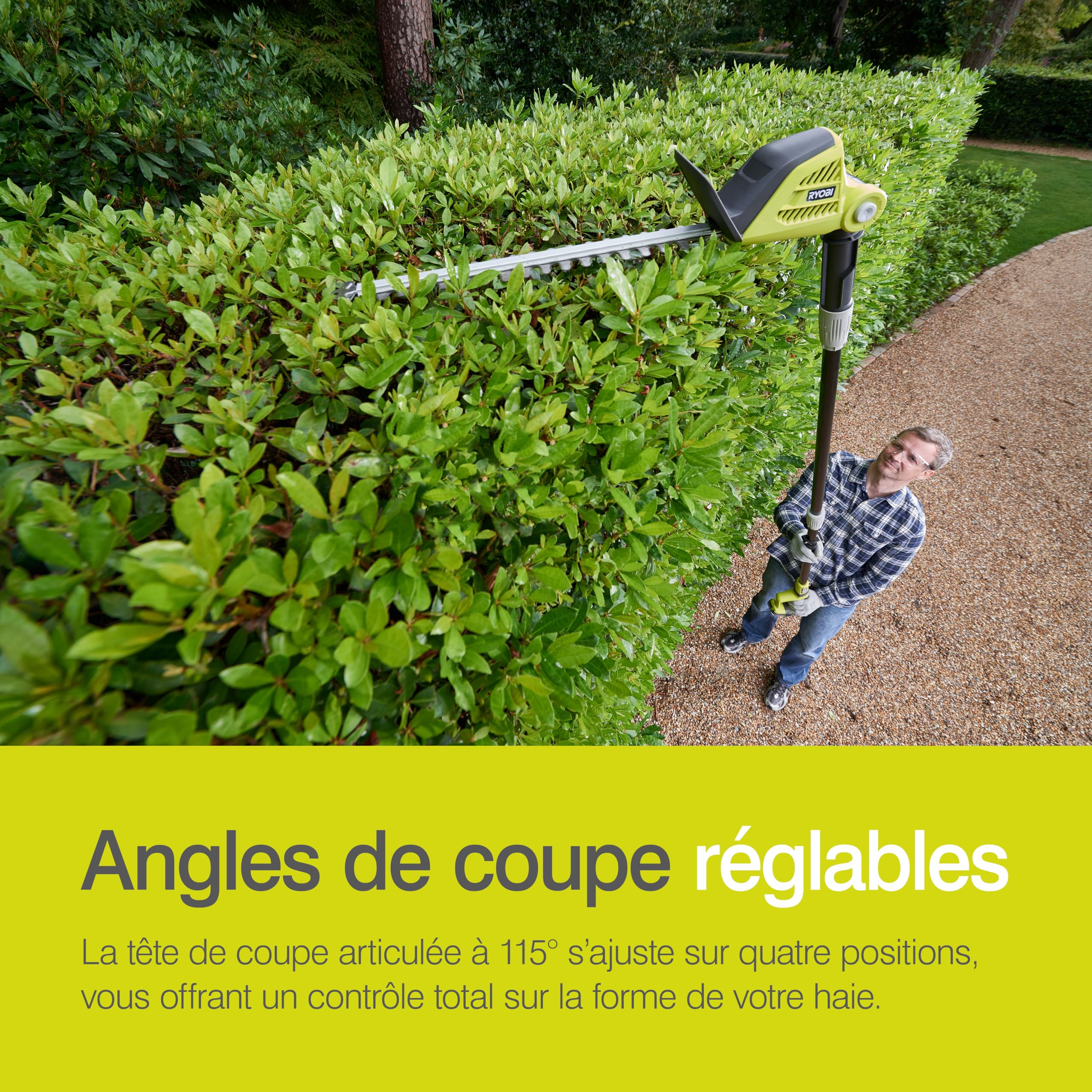 RYOBI - Taille-Haies sur Perche 18 Volts One+™ + Extension (sans Batterie) - OPT1845
