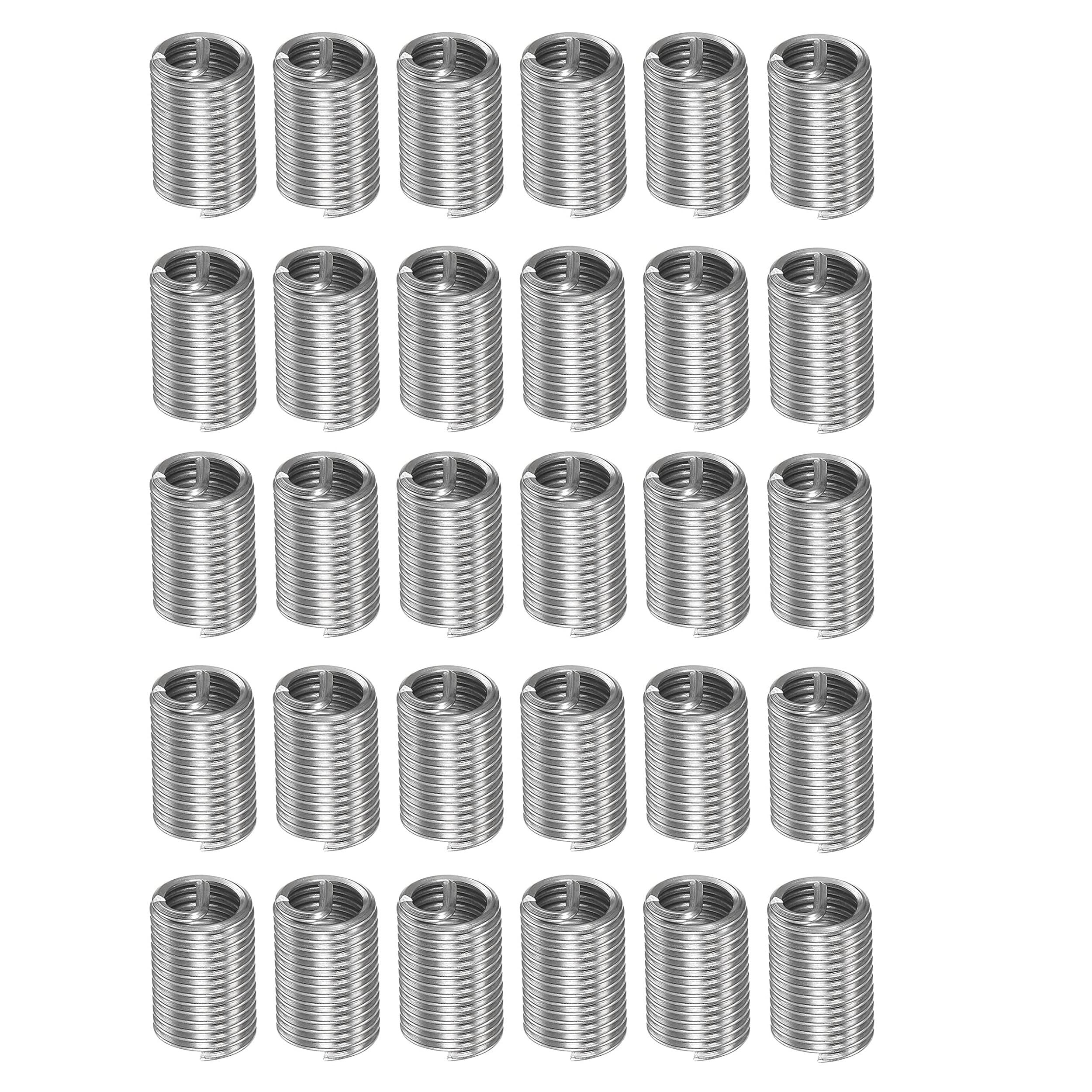 Skypro 30 Pcs 304 Stainless Steel Metric M5x0.8x3d Wire Thread Inserts Steel Sheath Helicoil Type Screw Repair Sleeve