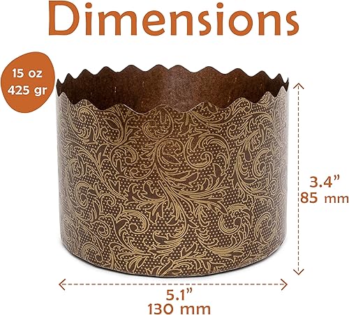 Miniatura 2 de Paska Molds - Molde para pan de Pascua, 12 unidades de 15 onzas, molde de papel para pan de Pascua, molde de papel panettone, molde grande de 5.1