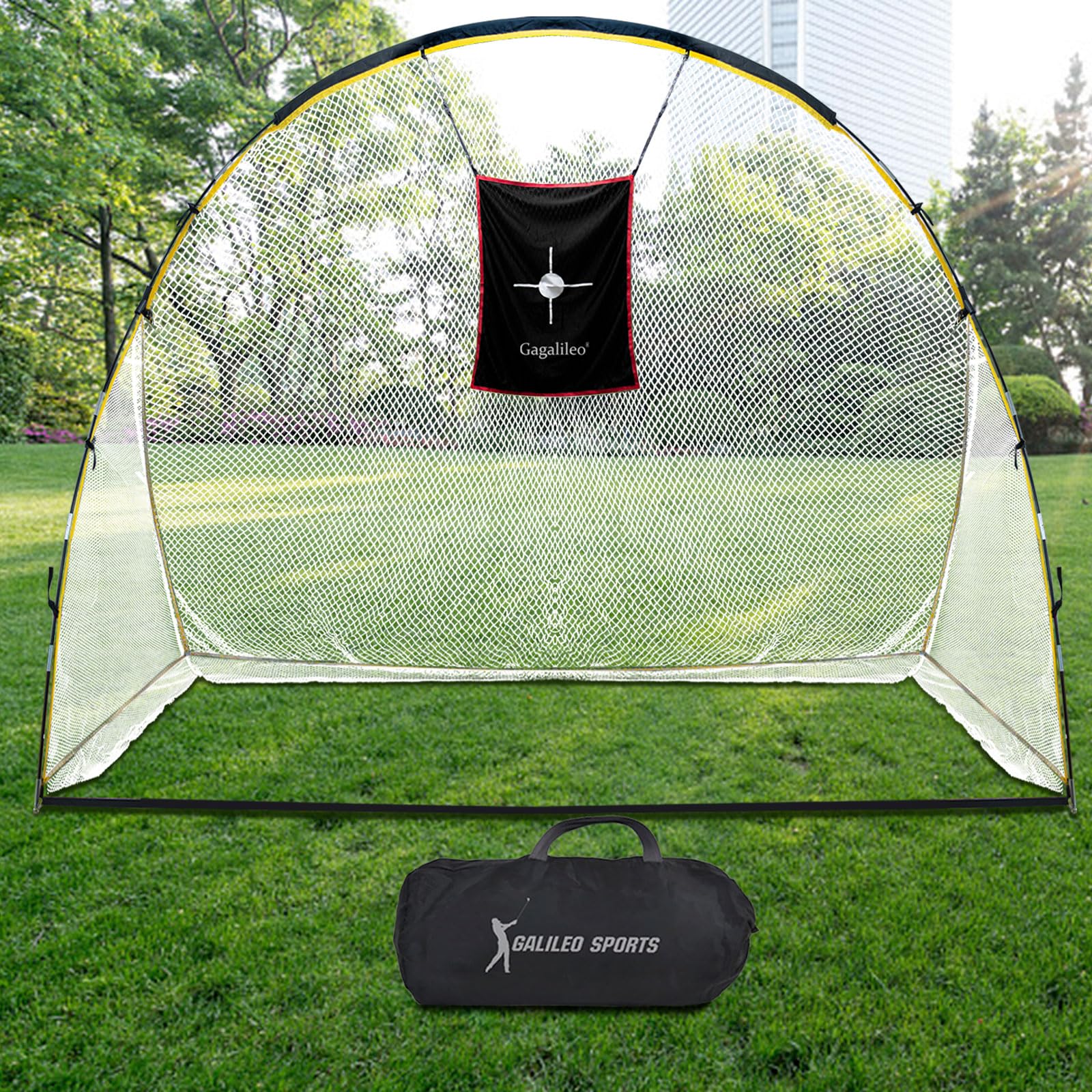 Gagalileo Golf Net: 10x7ft Practice Driving with Barrier Tur Mat Target for Backyard Home Adults Beginners