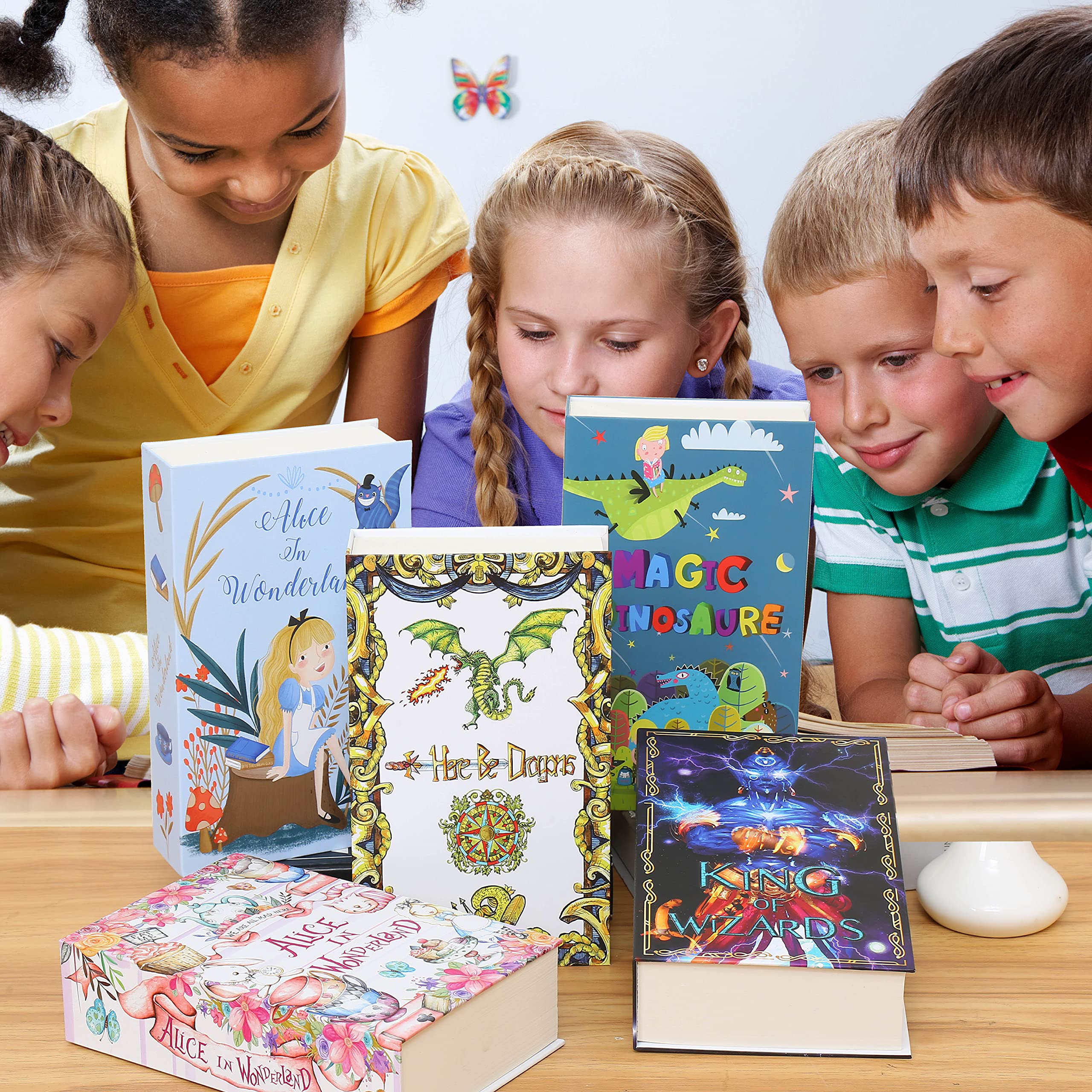 ALICE Diversion Book Cassaforte con pagine reali, scatola di chiusura a combinazione, cassetta di sicurezza nascosta segreta con serratura a chiave, cassetta di sicurezza portatile in metallo